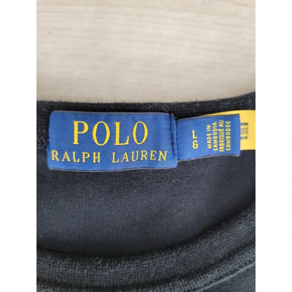Polo Ralph Lauren Sweatshirt Men's L Black Big Pony Red Logo Pullover Casual